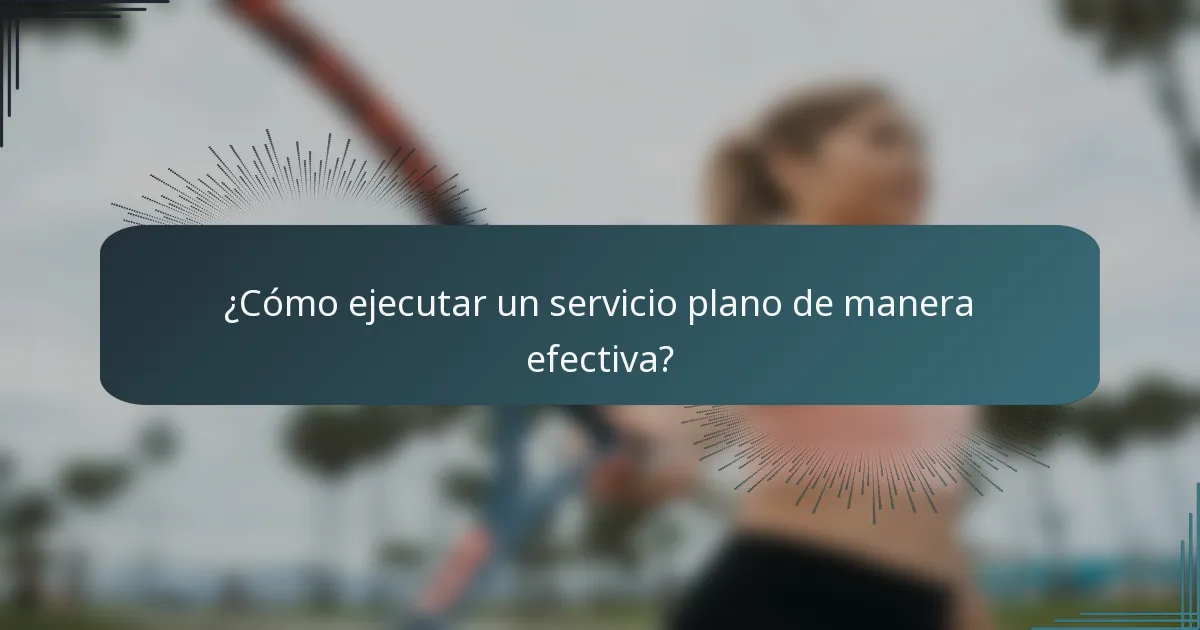 ¿Cómo ejecutar un servicio plano de manera efectiva?
