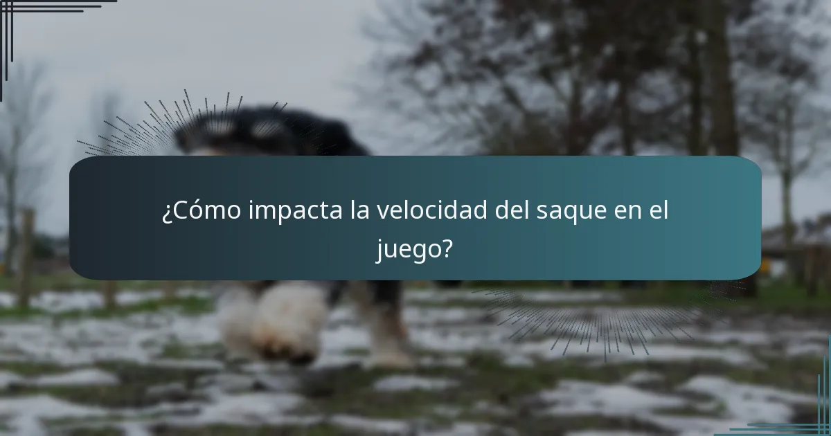 ¿Cómo impacta la velocidad del saque en el juego?