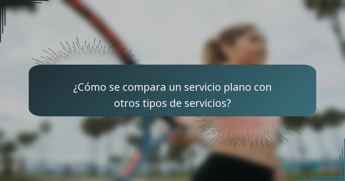 ¿Cómo se compara un servicio plano con otros tipos de servicios?