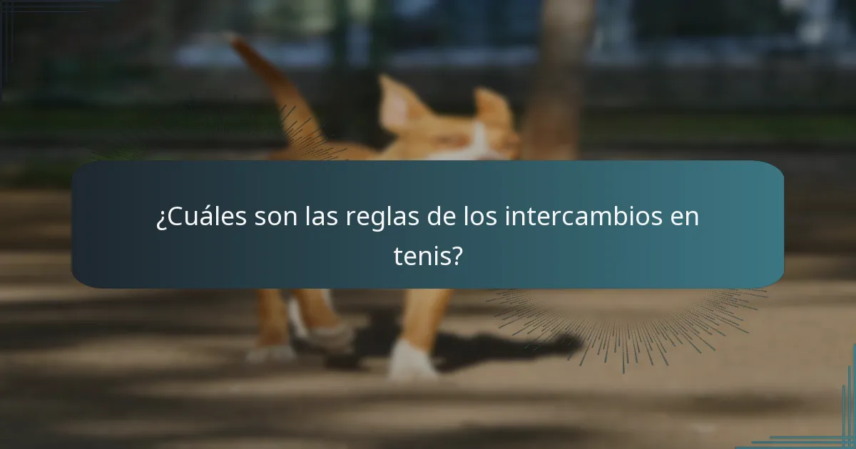 ¿Cuáles son las reglas de los intercambios en tenis?
