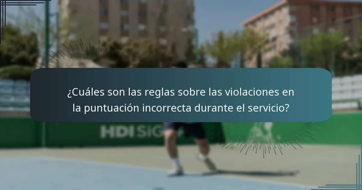¿Cuáles son las reglas sobre las violaciones en la puntuación incorrecta durante el servicio?