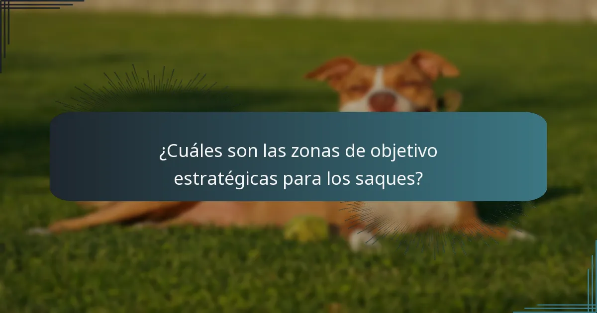 ¿Cuáles son las zonas de objetivo estratégicas para los saques?