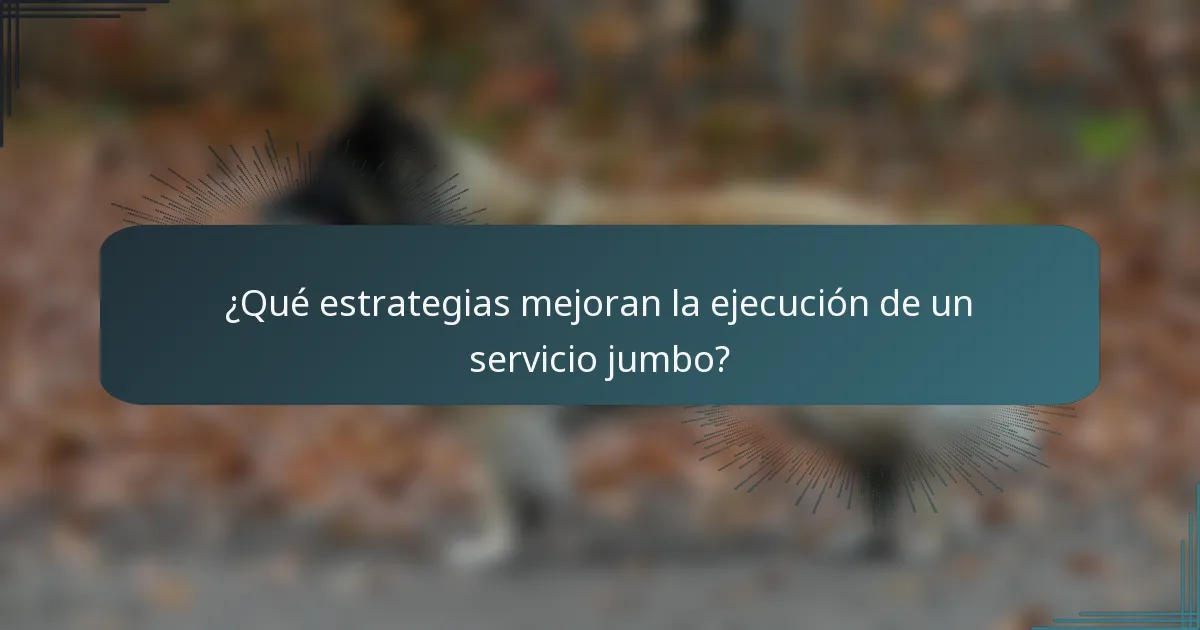 ¿Qué estrategias mejoran la ejecución de un servicio jumbo?