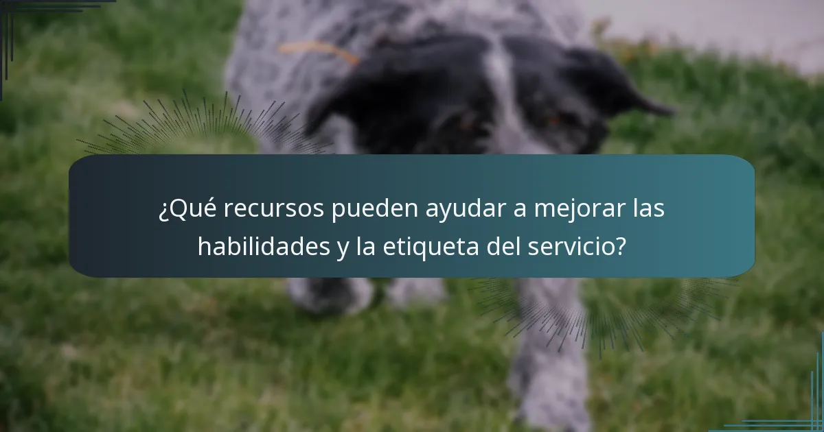 ¿Qué recursos pueden ayudar a mejorar las habilidades y la etiqueta del servicio?